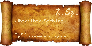Kühtreiber Szabina névjegykártya
