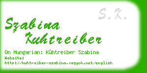 szabina kuhtreiber business card